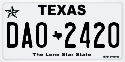 TX license plate DAO2420