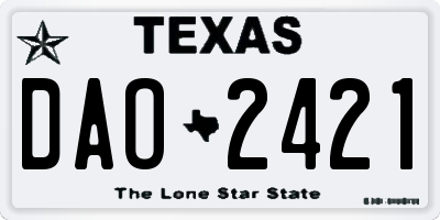 TX license plate DAO2421