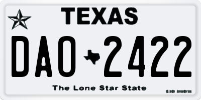 TX license plate DAO2422