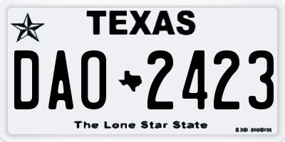 TX license plate DAO2423