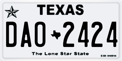 TX license plate DAO2424
