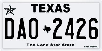 TX license plate DAO2426