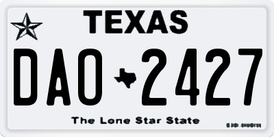 TX license plate DAO2427