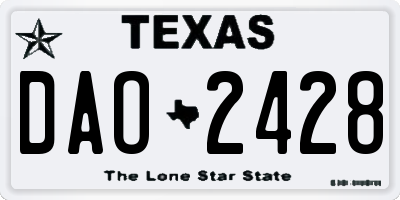 TX license plate DAO2428
