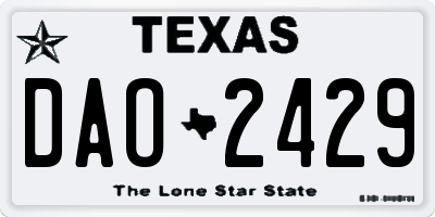 TX license plate DAO2429
