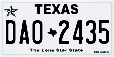TX license plate DAO2435
