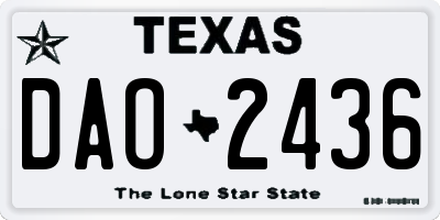 TX license plate DAO2436