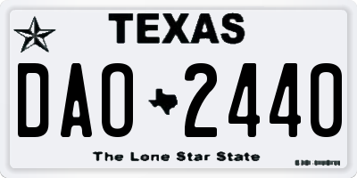 TX license plate DAO2440