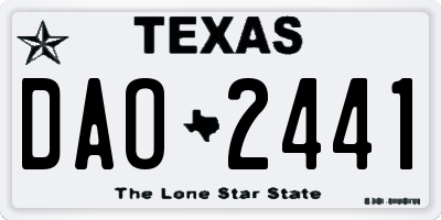 TX license plate DAO2441
