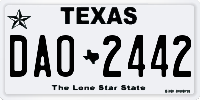 TX license plate DAO2442