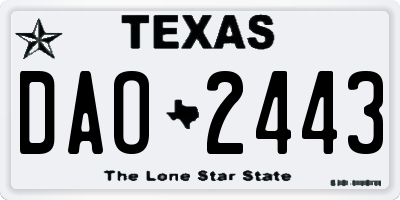 TX license plate DAO2443
