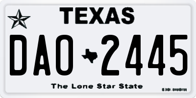 TX license plate DAO2445