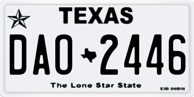 TX license plate DAO2446
