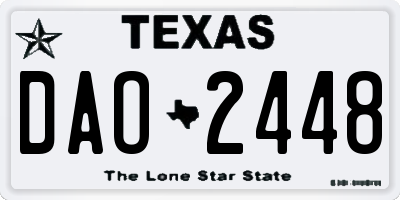 TX license plate DAO2448
