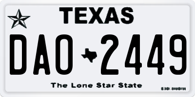 TX license plate DAO2449