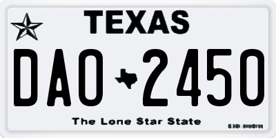 TX license plate DAO2450