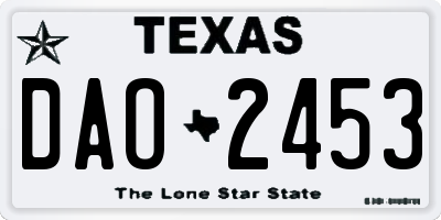 TX license plate DAO2453