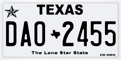 TX license plate DAO2455