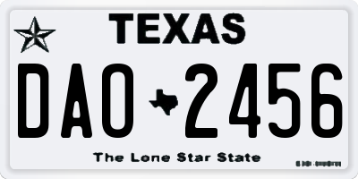 TX license plate DAO2456