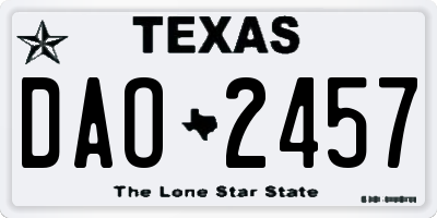 TX license plate DAO2457