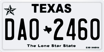 TX license plate DAO2460