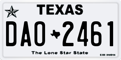 TX license plate DAO2461
