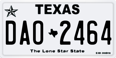 TX license plate DAO2464