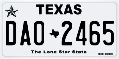 TX license plate DAO2465