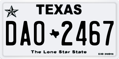 TX license plate DAO2467