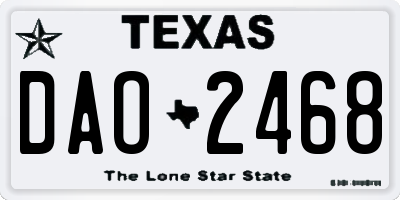 TX license plate DAO2468