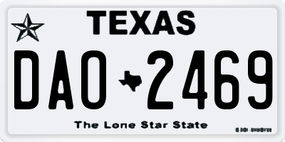 TX license plate DAO2469