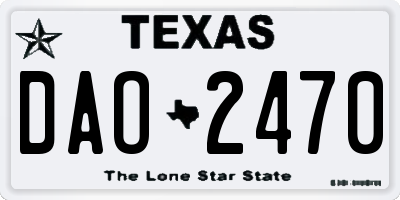 TX license plate DAO2470