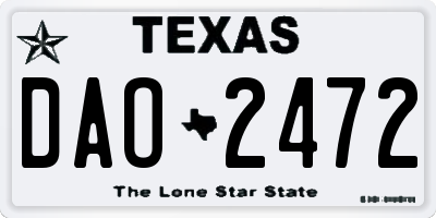 TX license plate DAO2472