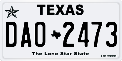 TX license plate DAO2473