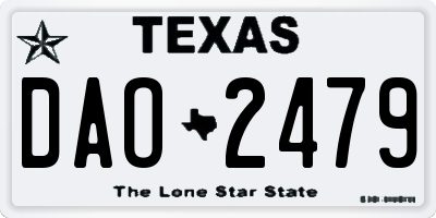 TX license plate DAO2479