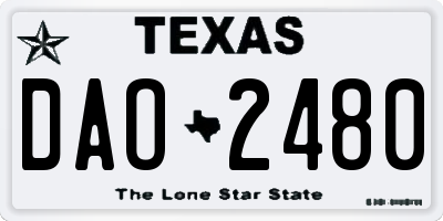 TX license plate DAO2480