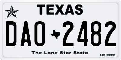 TX license plate DAO2482