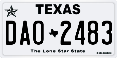 TX license plate DAO2483