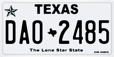 TX license plate DAO2485
