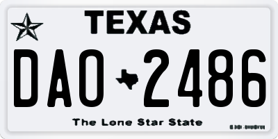 TX license plate DAO2486