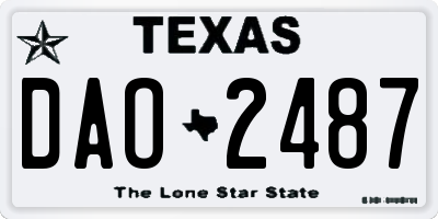 TX license plate DAO2487