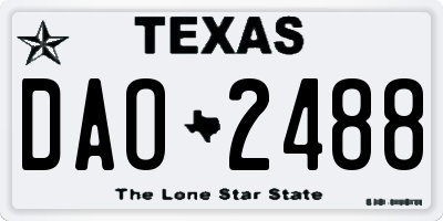 TX license plate DAO2488
