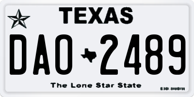 TX license plate DAO2489