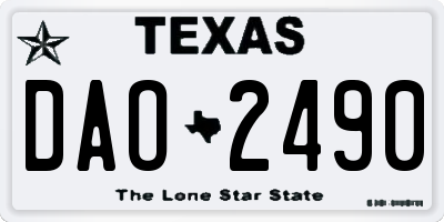 TX license plate DAO2490