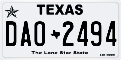 TX license plate DAO2494