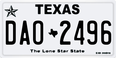 TX license plate DAO2496