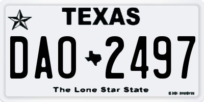 TX license plate DAO2497