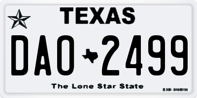 TX license plate DAO2499