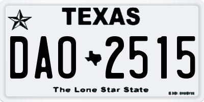 TX license plate DAO2515