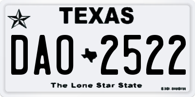 TX license plate DAO2522
